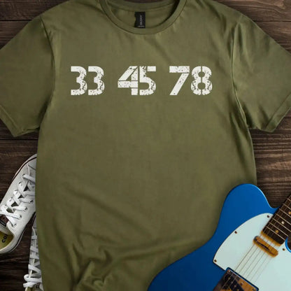 Record 33 45 78 RPM T-shirt Military Green