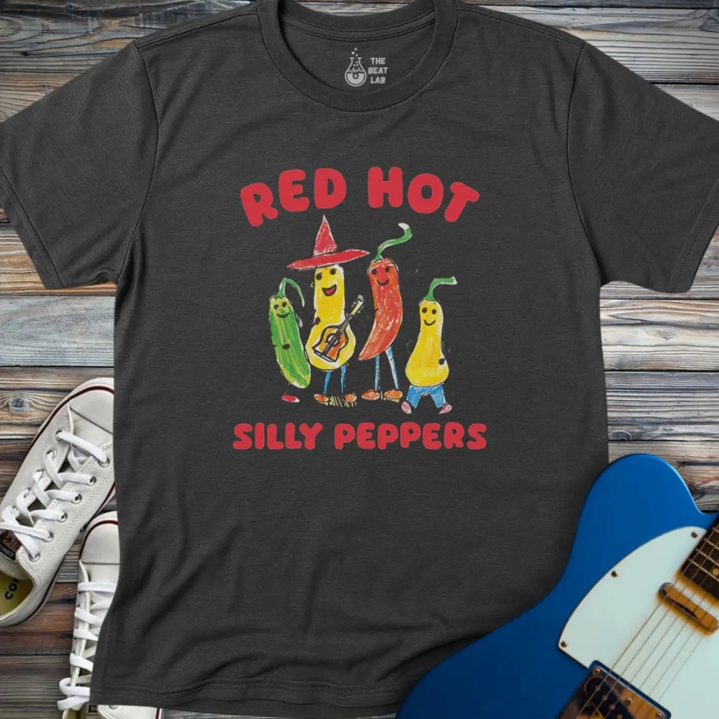 Red Hot Silly Peppers T-shirt - Dark Heather Grey / S - T-Shirt