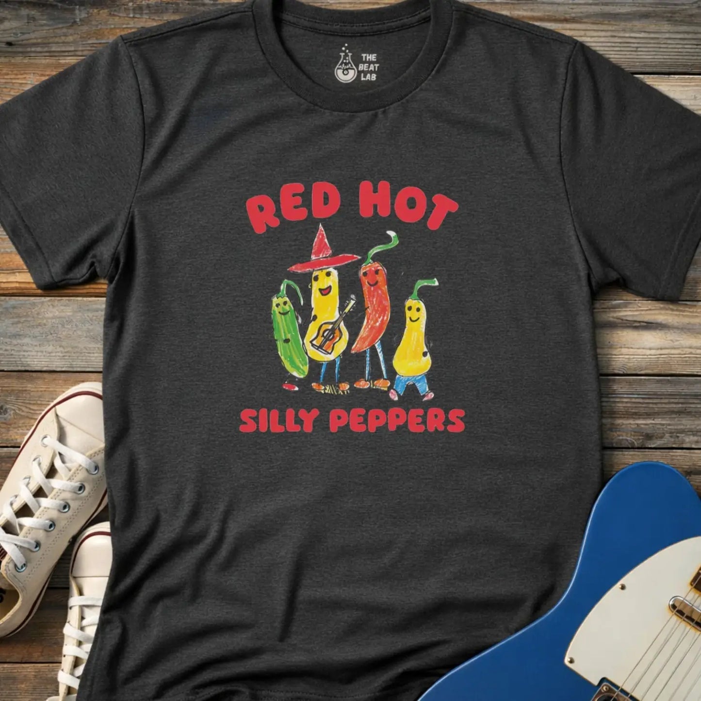Red Hot Silly Peppers T-shirt - Dark Heather Grey / S - T-Shirt