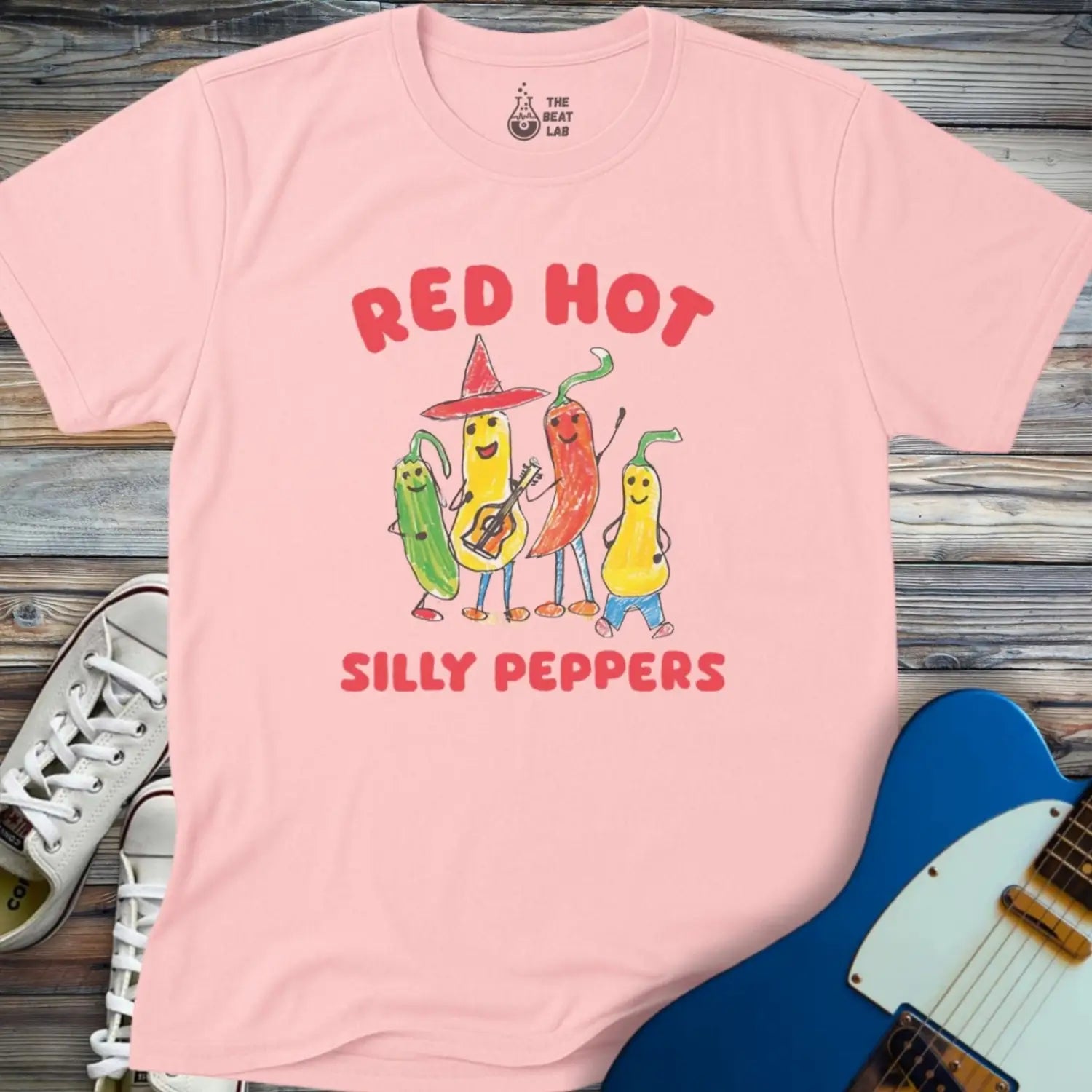 Red Hot Silly Peppers T-shirt - Light Pink / S - T-Shirt