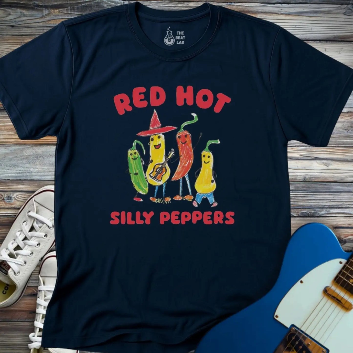 Red Hot Silly Peppers T-shirt - Navy / S - T-Shirt