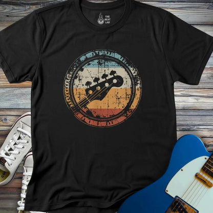 Retro Grunge Bass Guitar T-shirt - Black / S - T-Shirt
