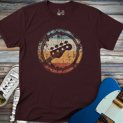 Retro Grunge Bass Guitar T-shirt - Dark Chocolate / S - T-Shirt
