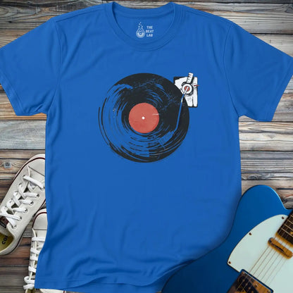 Retro Vinyl Record Player T-shirt - Royal / S - T-Shirt