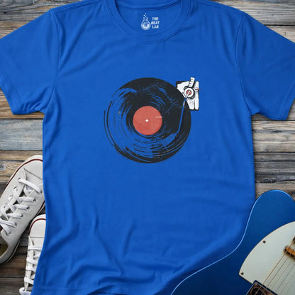 Retro Vinyl Record Player T-shirt - Royal / S - T-Shirt