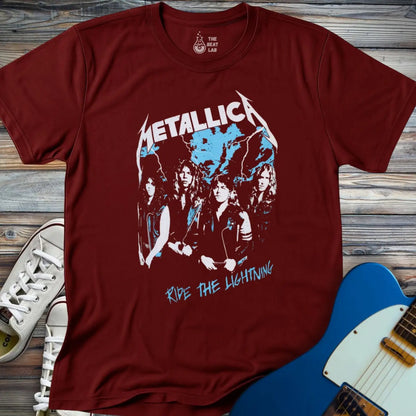 Ride the Lightning T-shirt - Maroon / S - T-Shirt