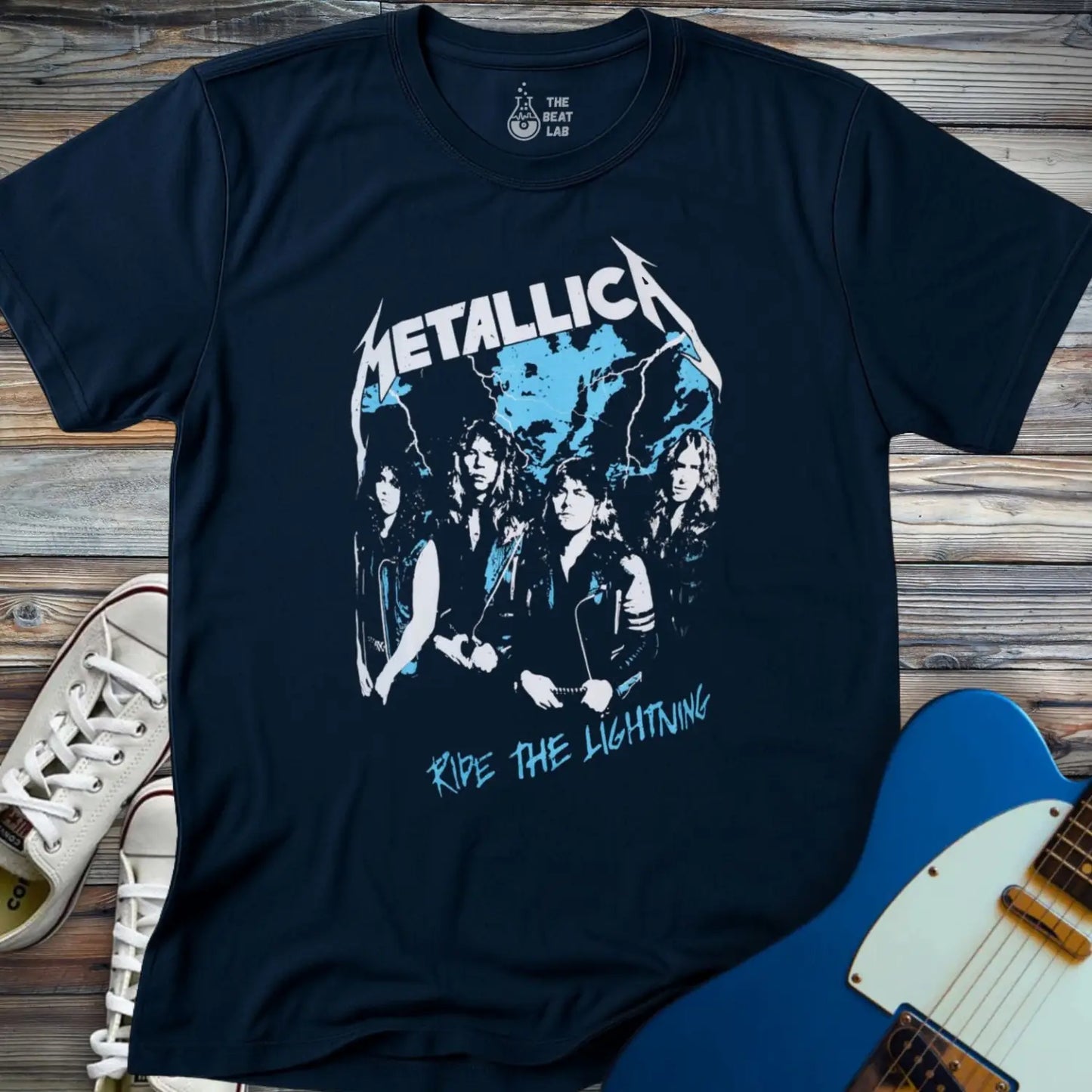 Ride the Lightning T-shirt - Navy / S - T-Shirt