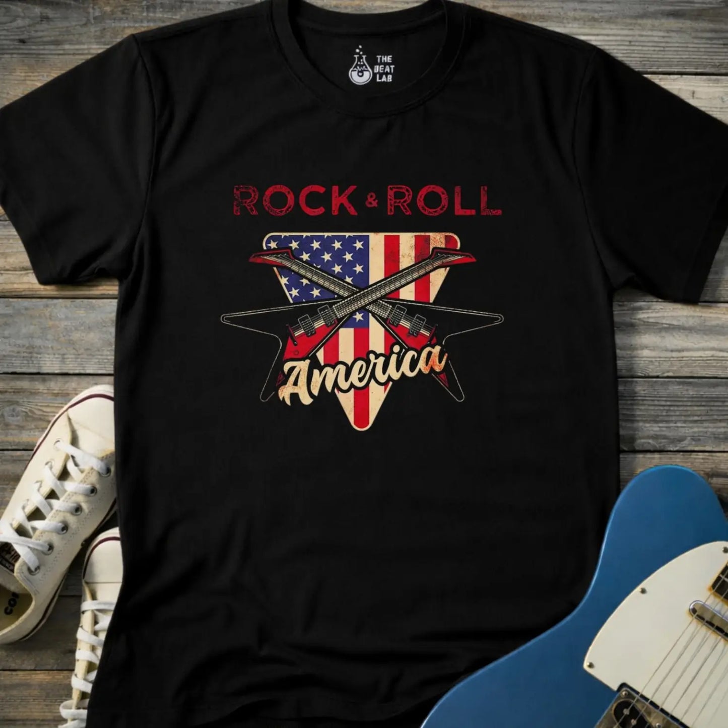 Rock and Roll America T-shirt - Black / S - T-Shirt