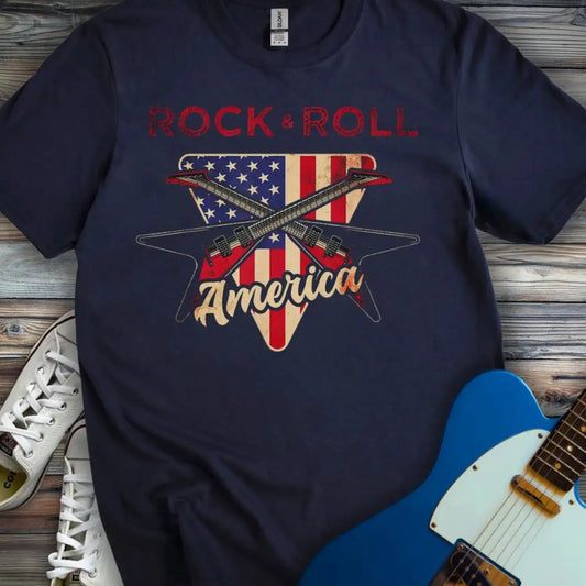 Rock and Roll America T-shirt Navy