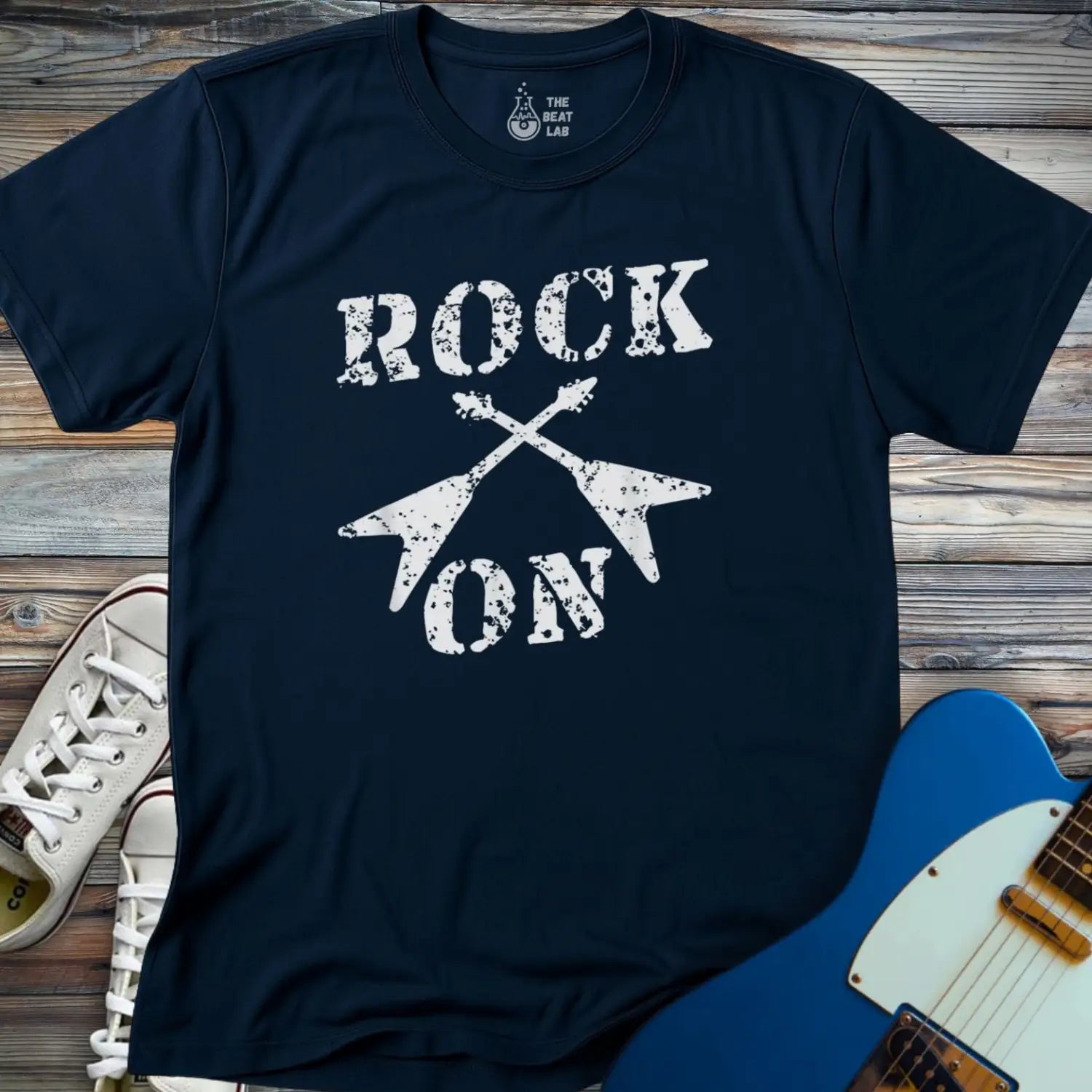 Rock On T-shirt - Navy / S - T-Shirt