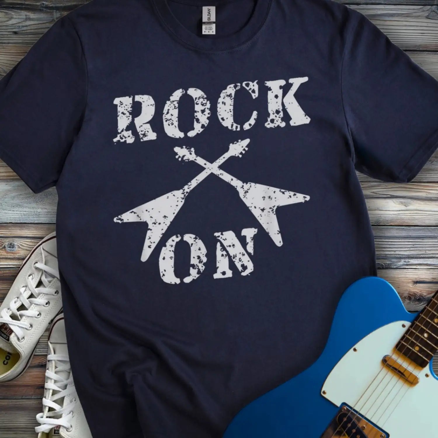 Rock On T-shirt Navy