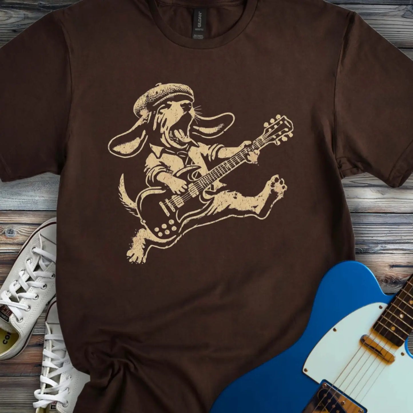 Rockin' Dog T-shirt Dark Chocolate