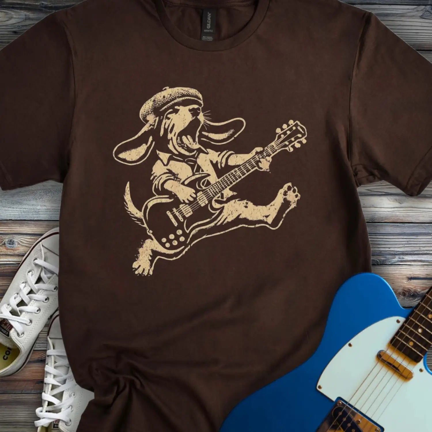 Rockin' Dog T-shirt Dark Chocolate