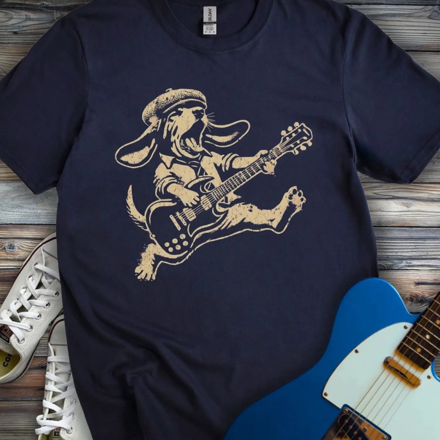 Rockin' Dog T-shirt Navy