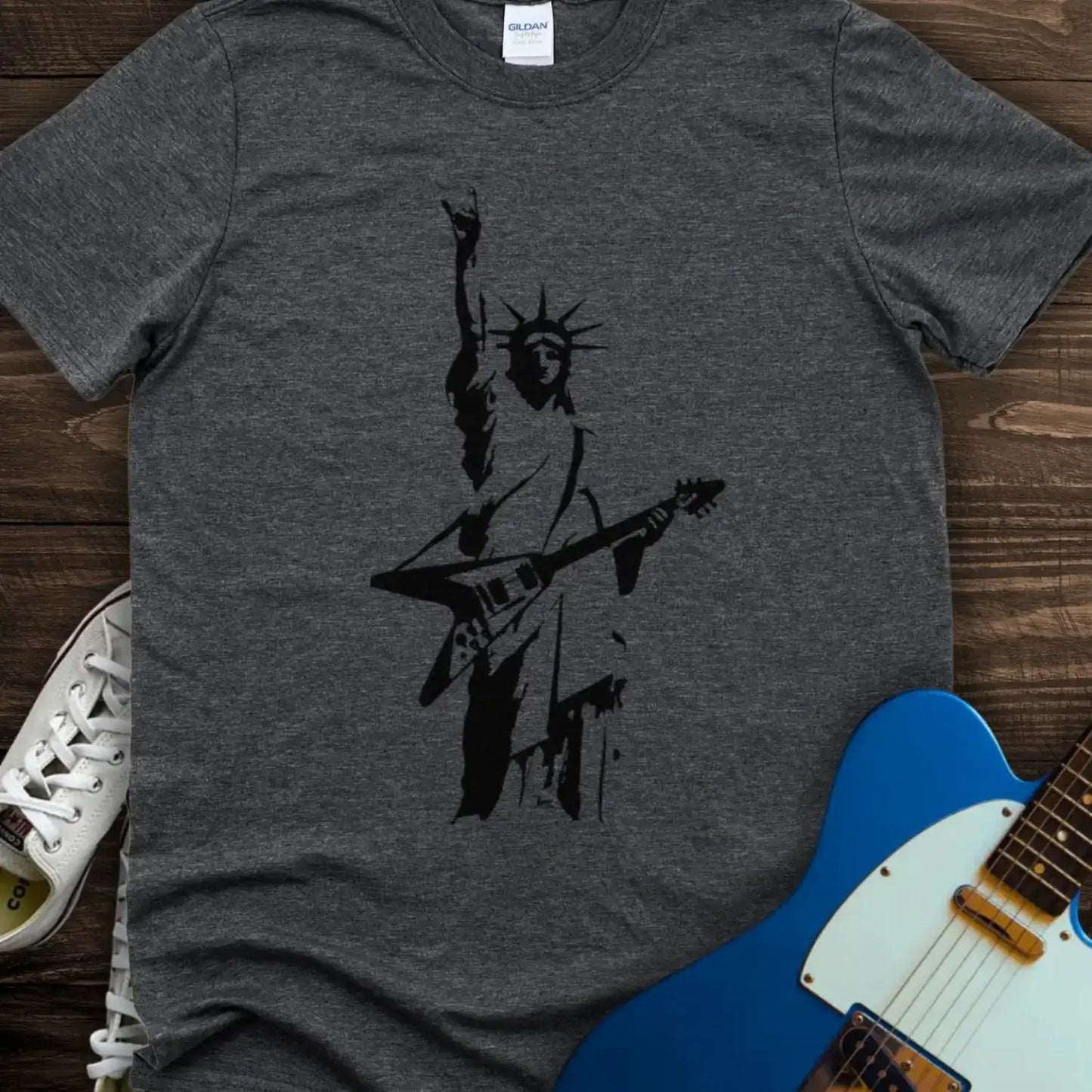Rockstar Statue T-shirt Dark Heather Grey