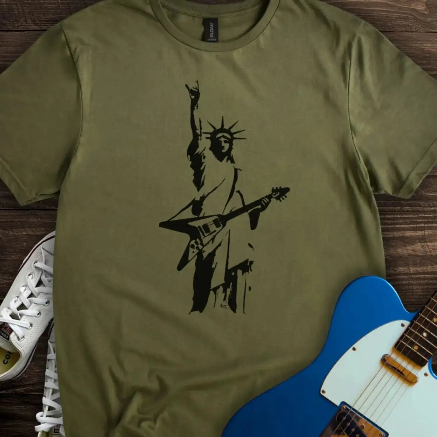 Rockstar Statue T-shirt Military Green