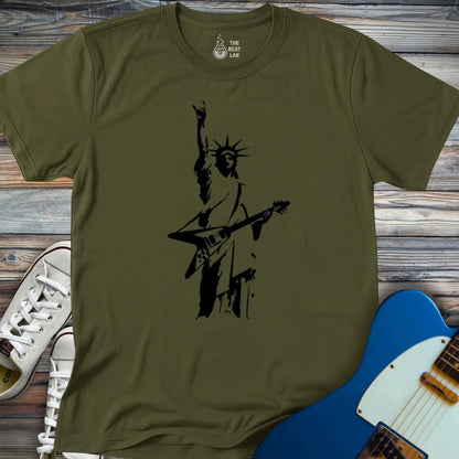 Rockstar Statue T-shirt - Military Green / S - T-Shirt