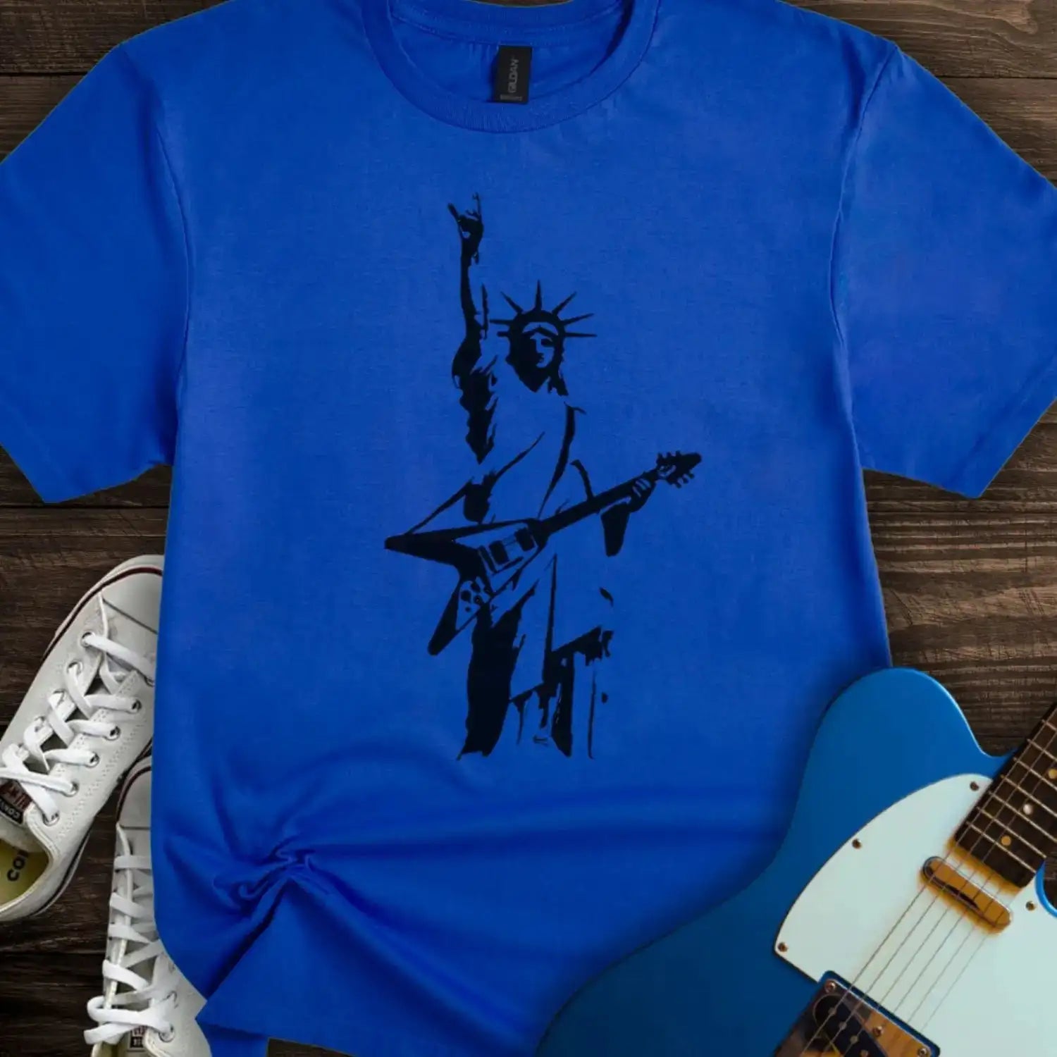 Rockstar Statue T-shirt Royal