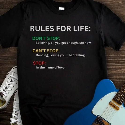 Rules for Life T-shirt Black
