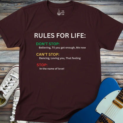 Rules for Life T-shirt - Dark Chocolate / S - T-Shirt