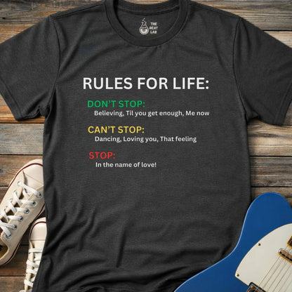 Rules for Life T-shirt - Dark Heather Grey / S - T-Shirt