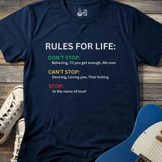 Rules for Life T-shirt - Navy / S - T-Shirt