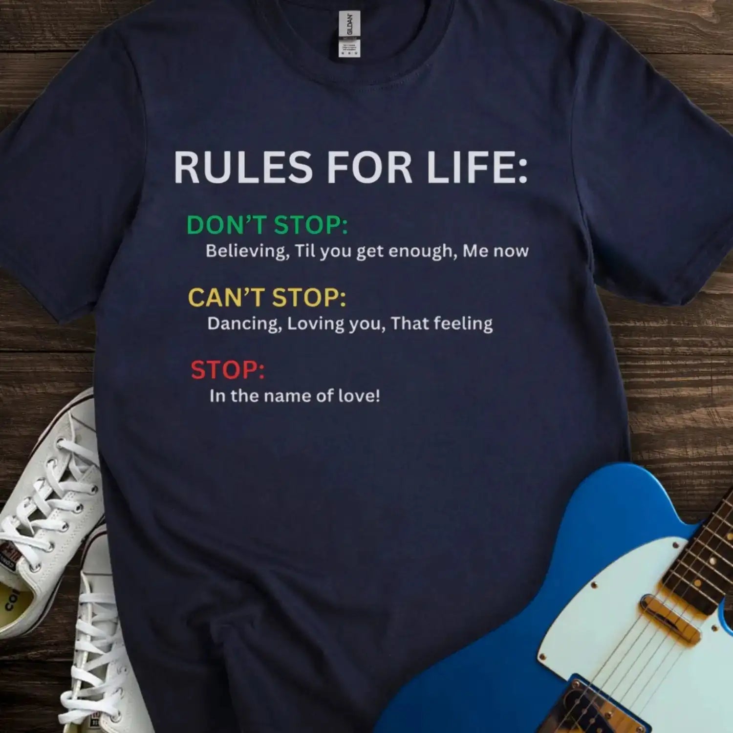 Rules for Life T-shirt Navy