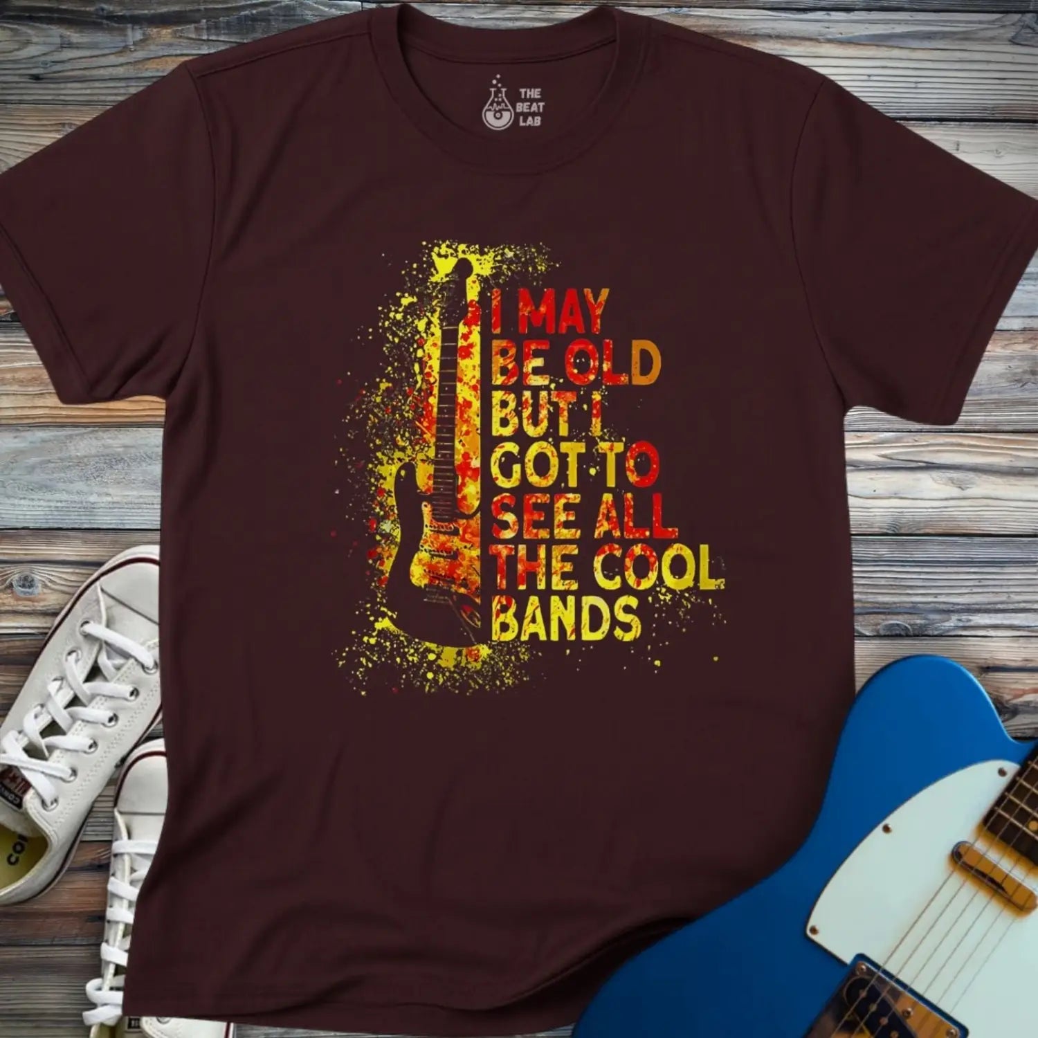 See All the Cool Bands T-shirt - Dark Chocolate / S - T-Shirt