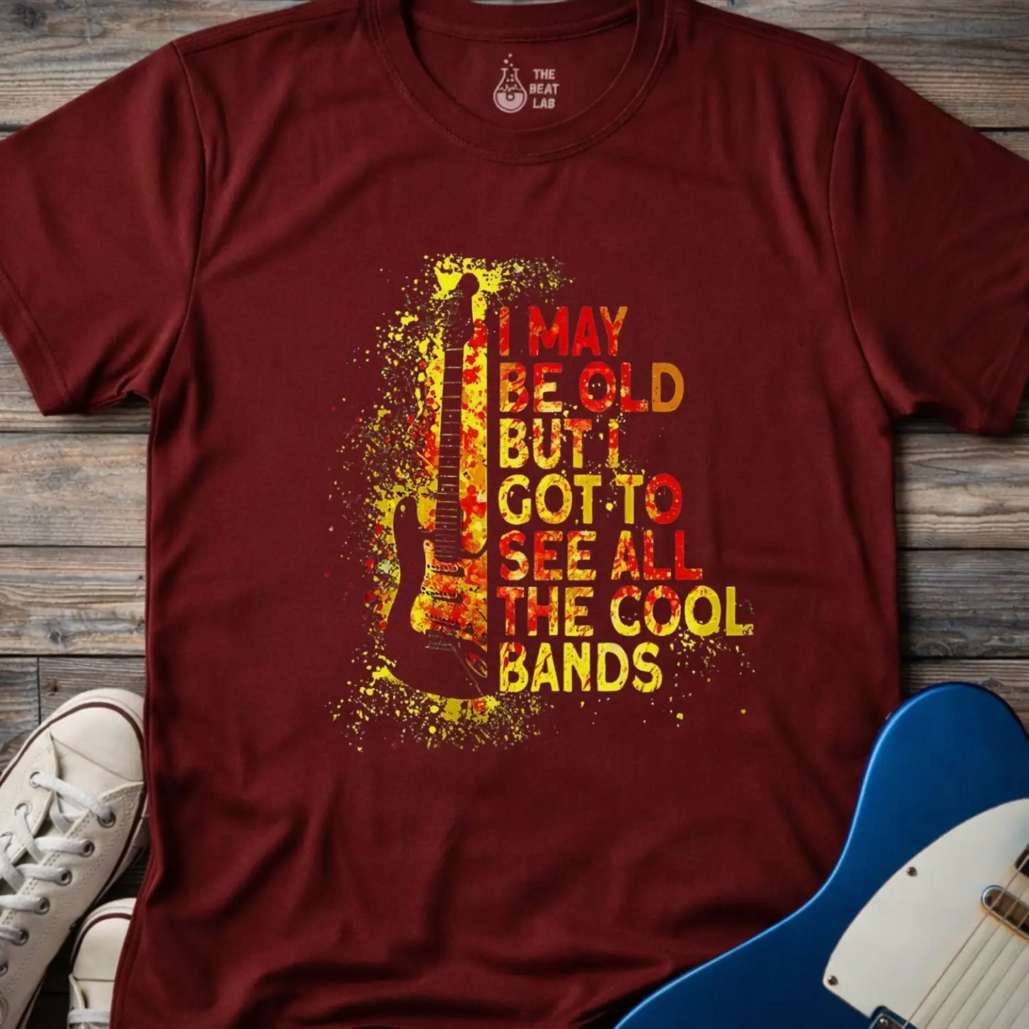 See All the Cool Bands T-shirt - Maroon / S - T-Shirt