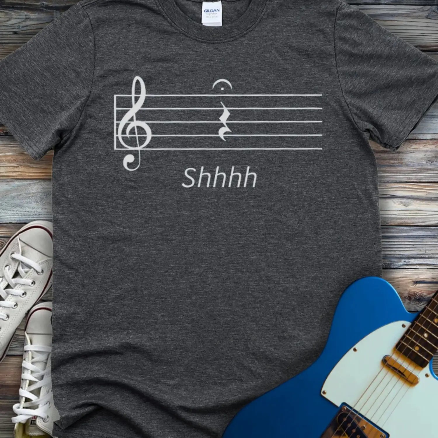 Shhhh T-shirt - Dark Heather Grey / S - T-Shirt