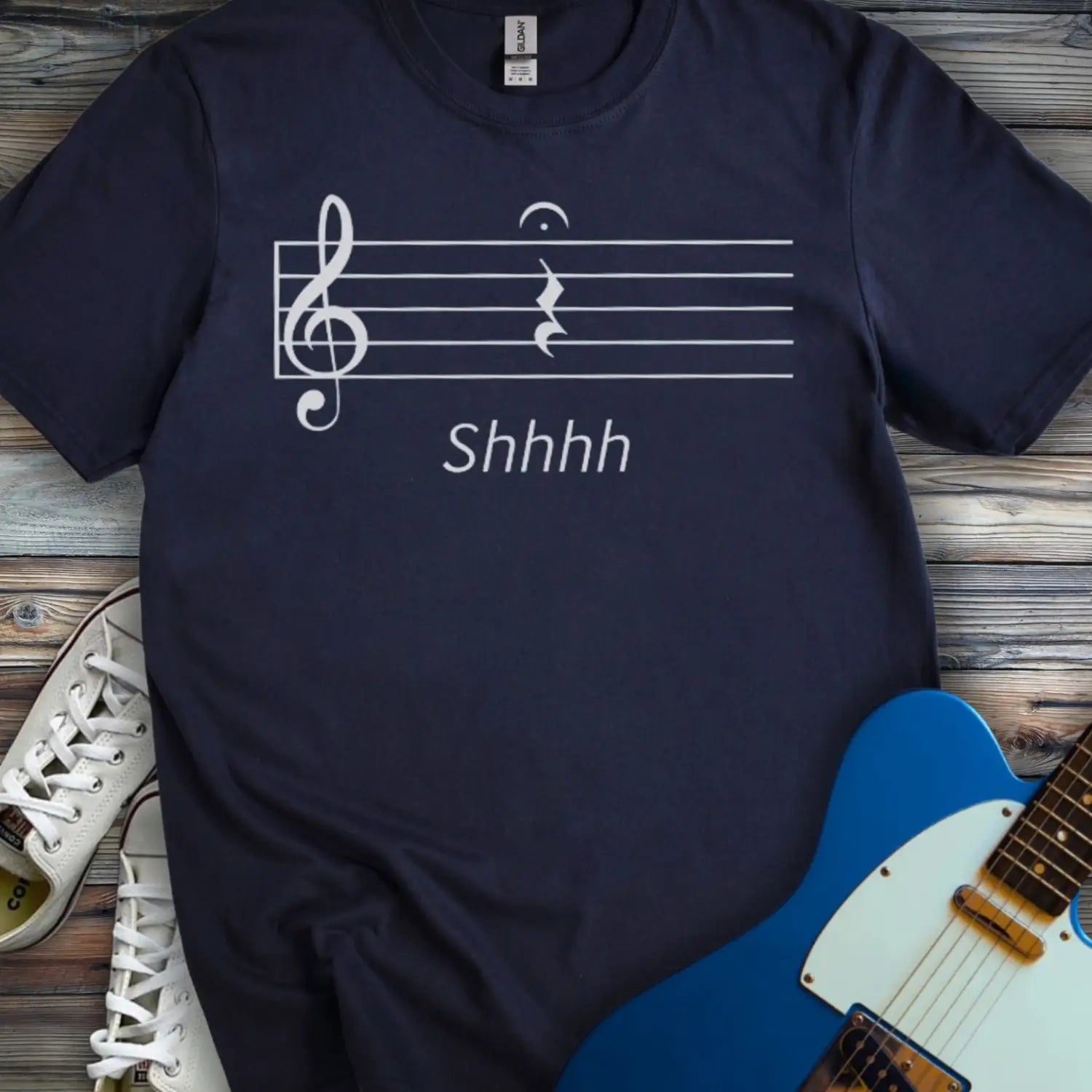 Shhhh T-shirt - Navy / S - T-Shirt