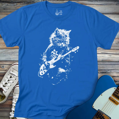 Shredding Rockstar Cat T-shirt - Royal / S - T-Shirt