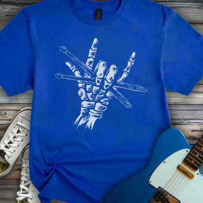 Skeletal Drummer T-shirt Royal