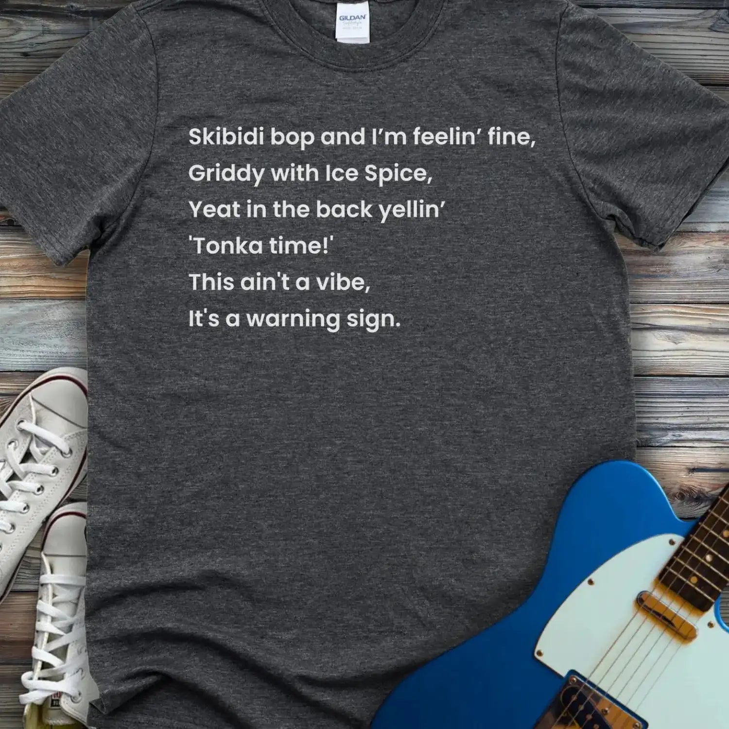 Skibidi Bop T-shirt Dark Heather Grey