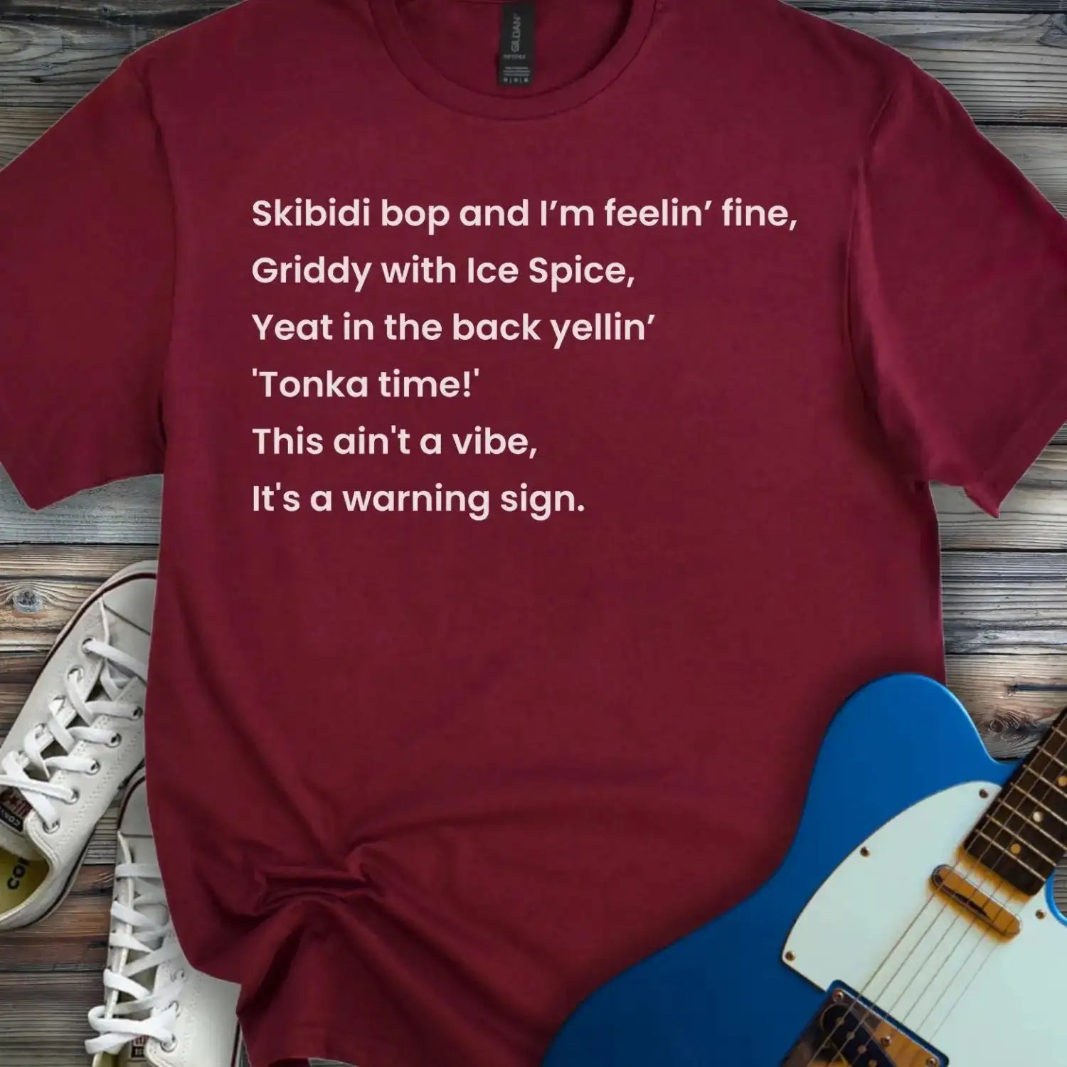 Skibidi Bop T-shirt Maroon