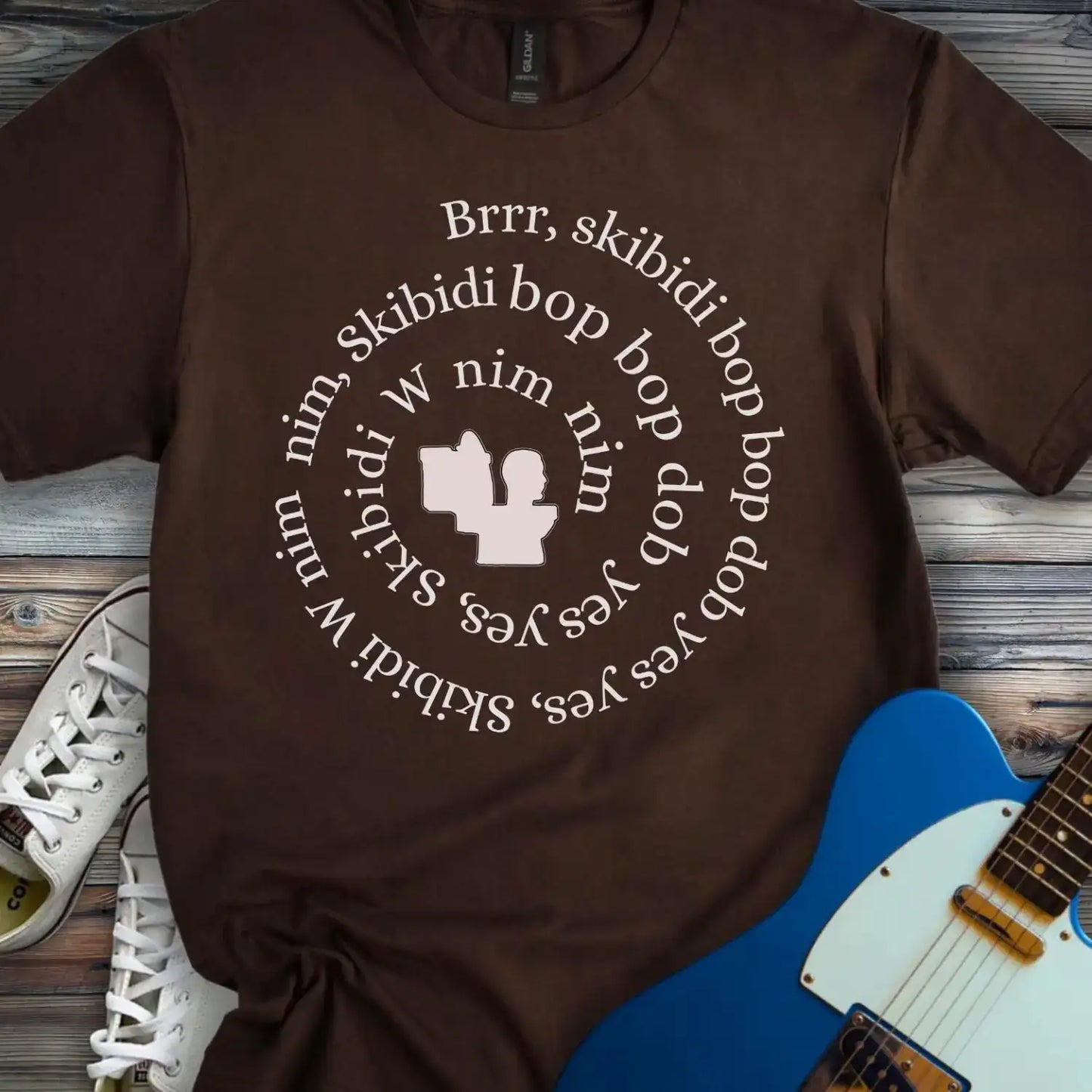 Skibidi Song T-shirt Dark Chocolate