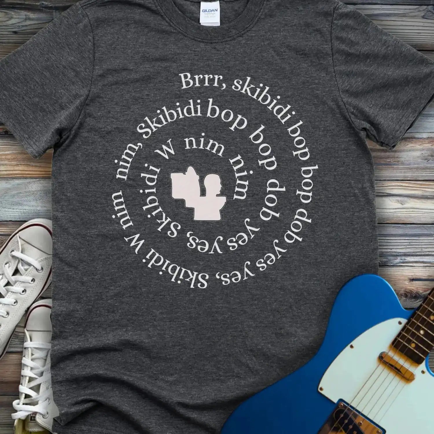 Skibidi Song T-shirt Dark Heather Grey