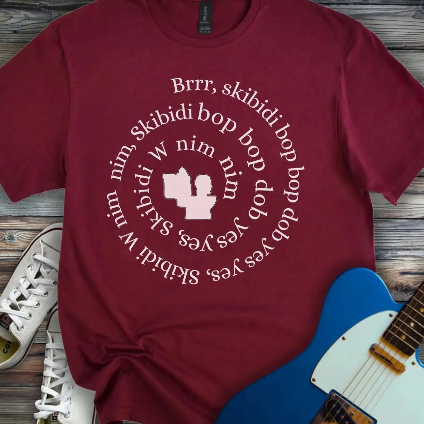 Skibidi Song T-shirt Maroon