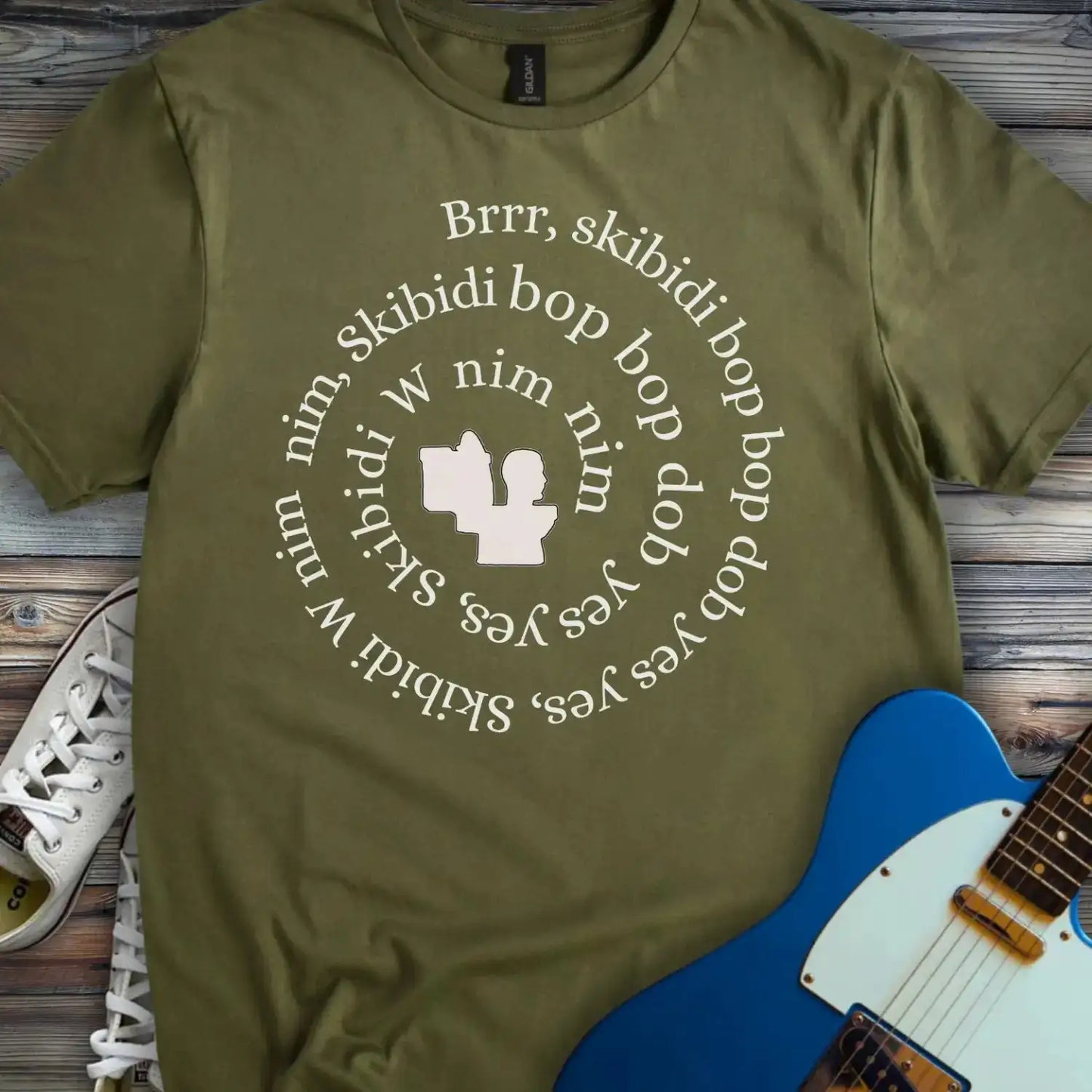 Skibidi Song T-shirt Military Green