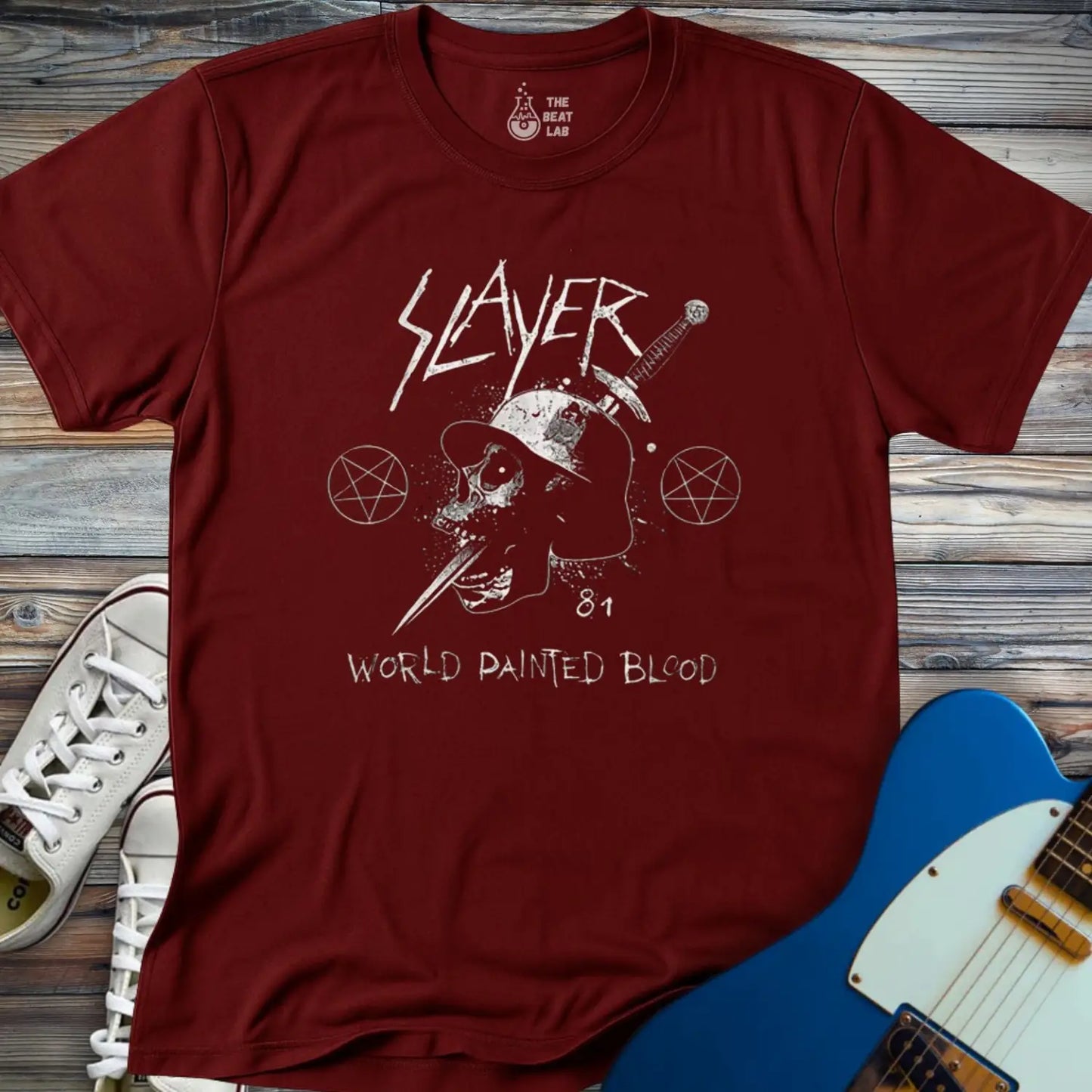 Slayer Skull Dagger T-shirt - Maroon / S - T-Shirt