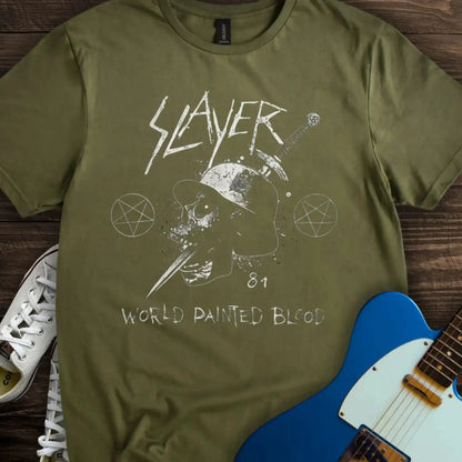 Slayer Skull Dagger T-shirt Military Green