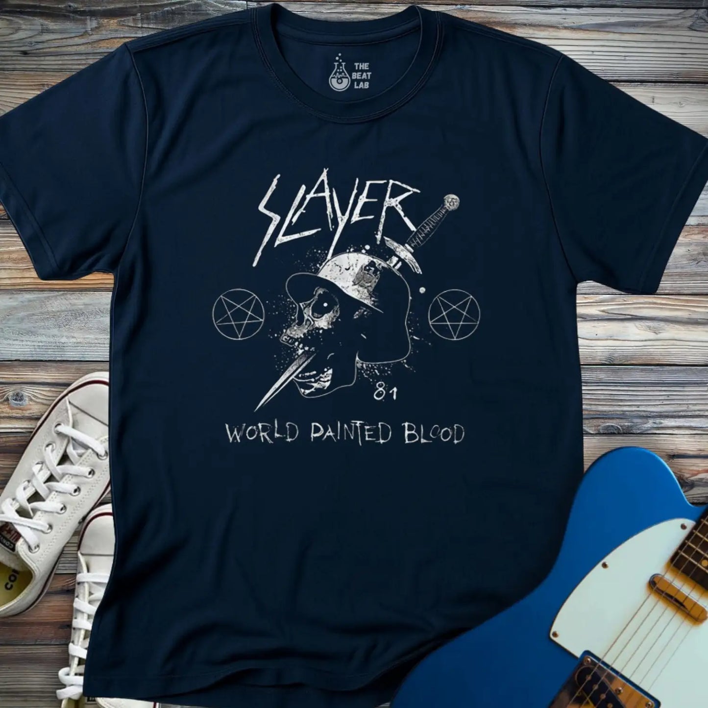 Slayer Skull Dagger T-shirt - Navy / S - T-Shirt