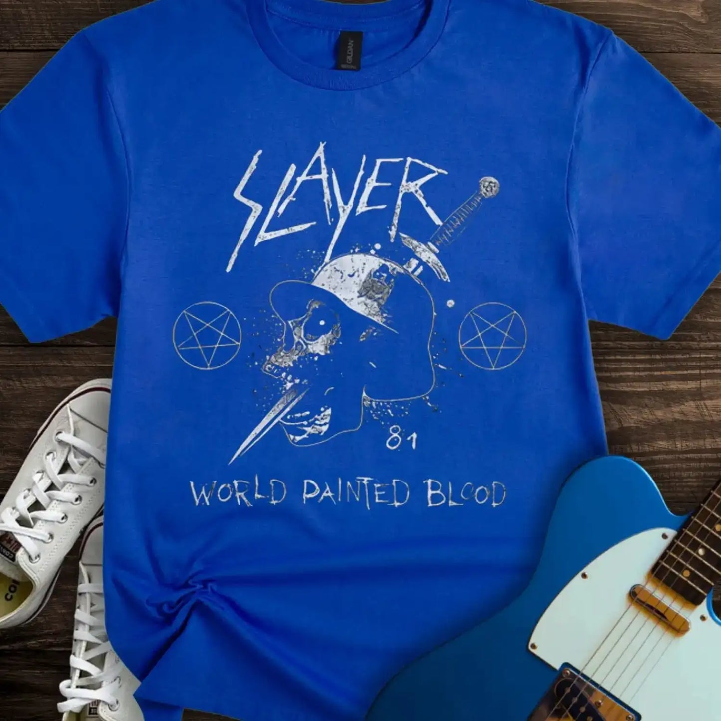 Slayer Skull Dagger T-shirt Royal