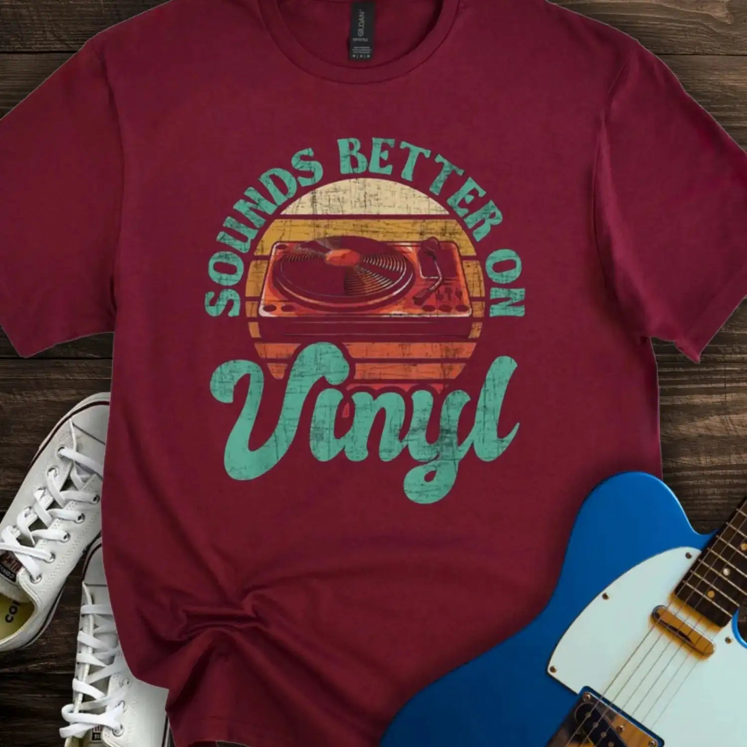 Sound Better on Vinyl (II) T-shirt Maroon