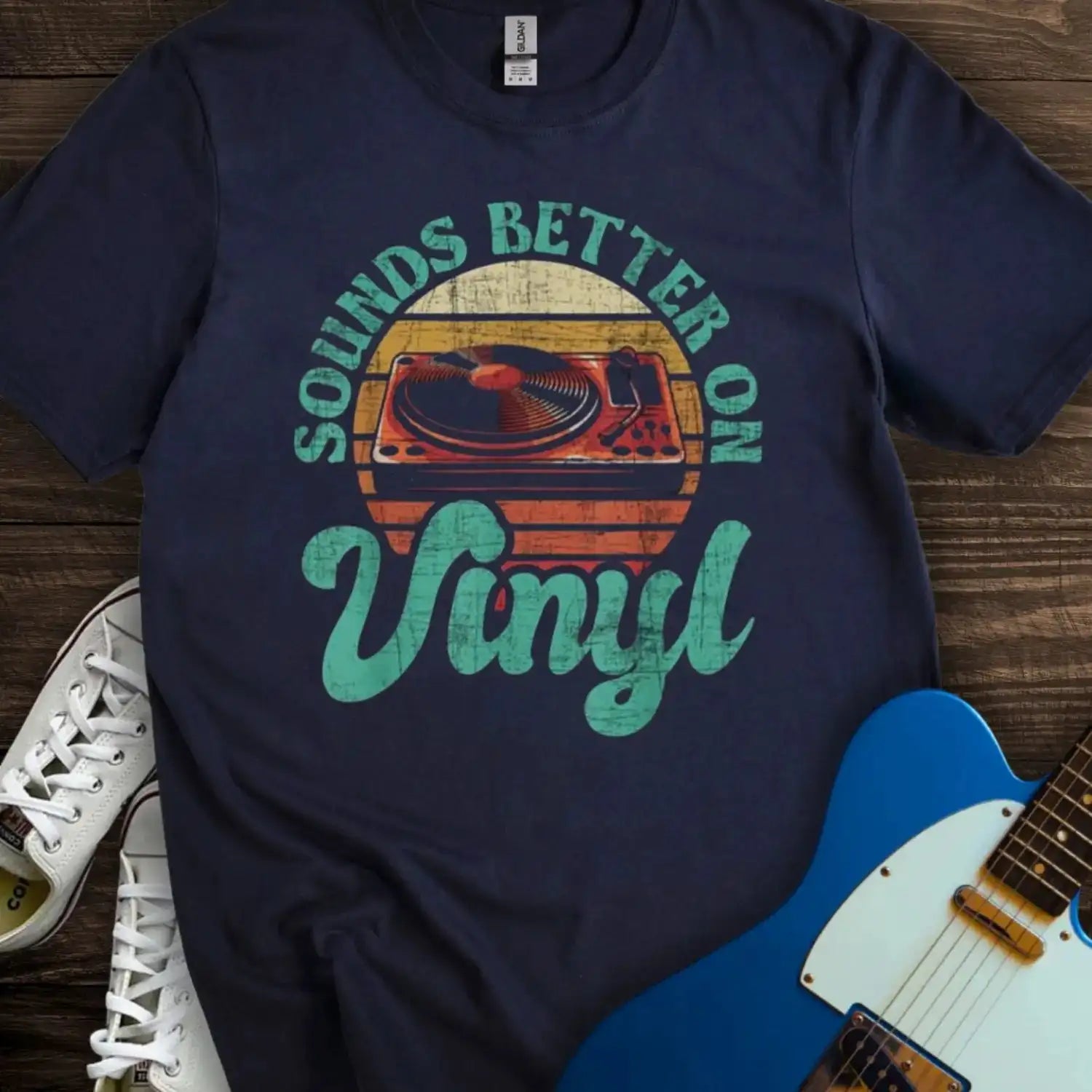 Sound Better on Vinyl (II) T-shirt Navy