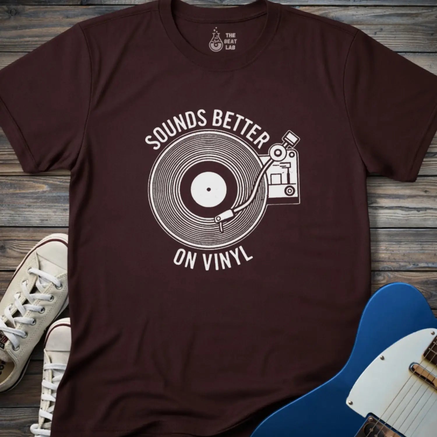 Sounds Better On Vinyl T-shirt - Dark Chocolate / S - T-Shirt