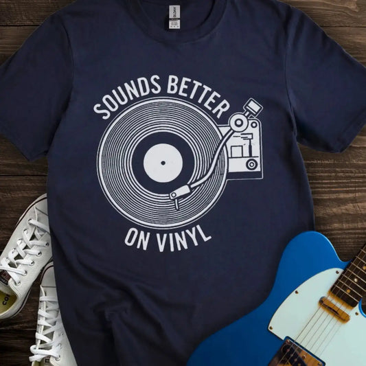 Sounds Better On Vinyl T-shirt Navy