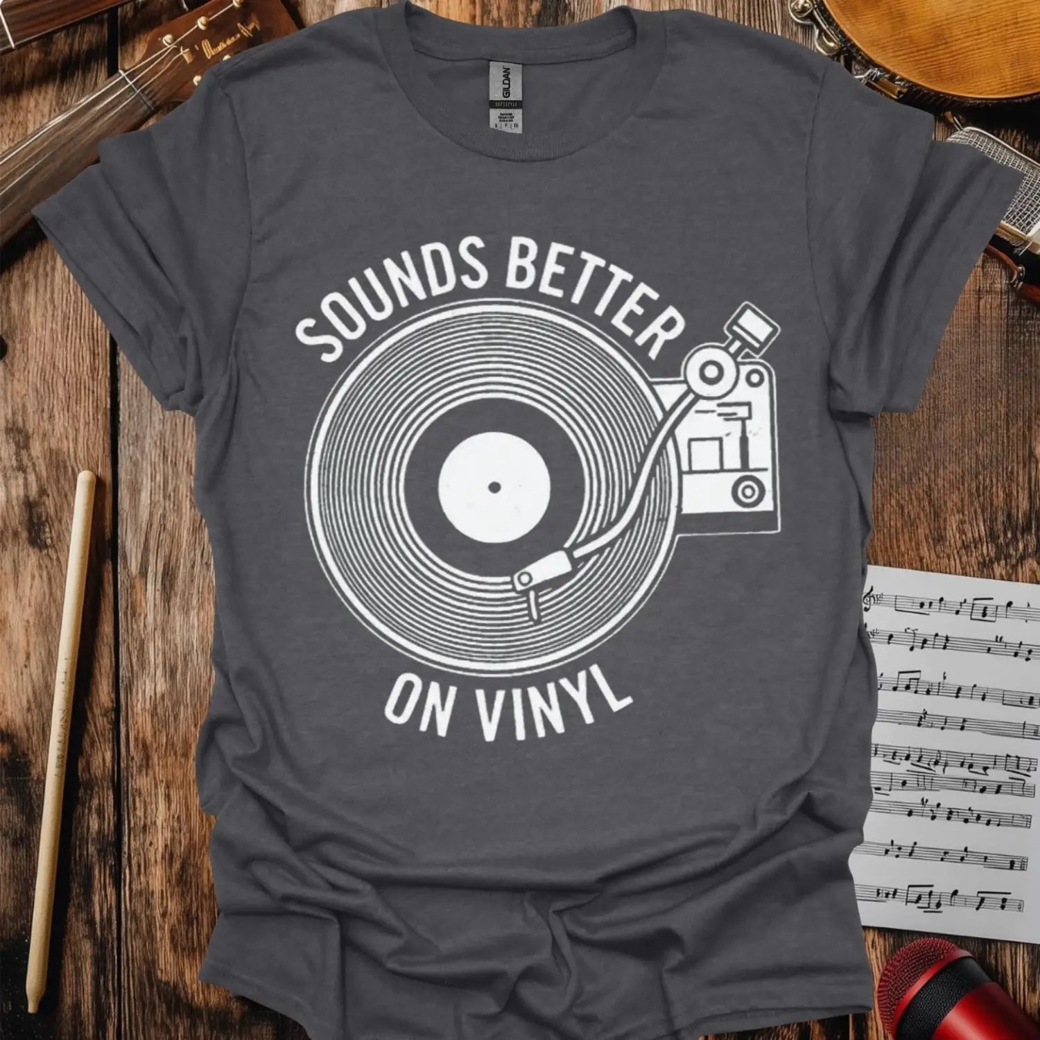 Sounds Better On Vinyl T-shirt - S / Dark Heather Grey - T-Shirt