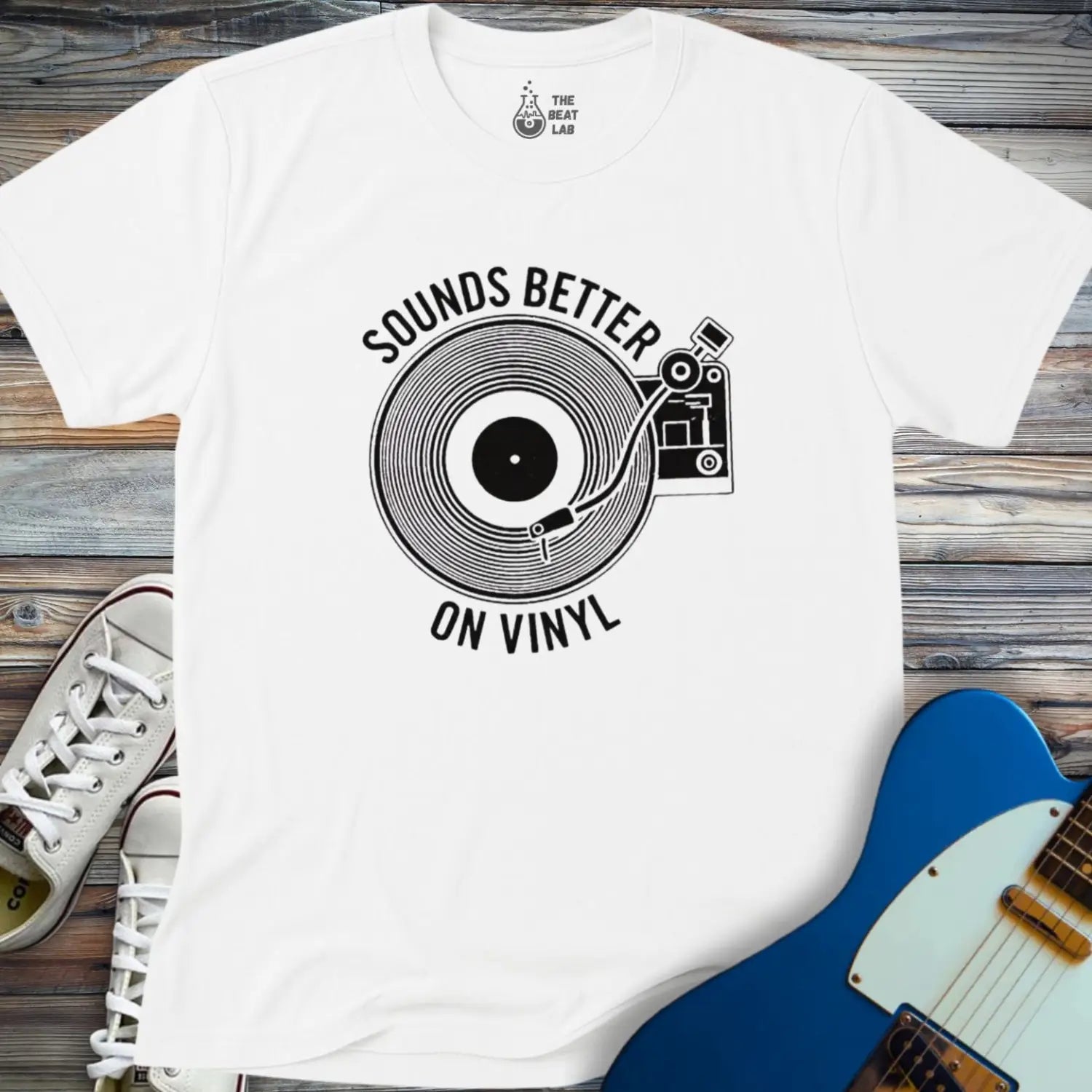 Sounds Better On Vinyl T-shirt - White / S - T-Shirt