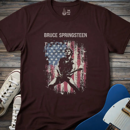Springsteen American Flag T-shirt - Dark Chocolate / S - T-Shirt